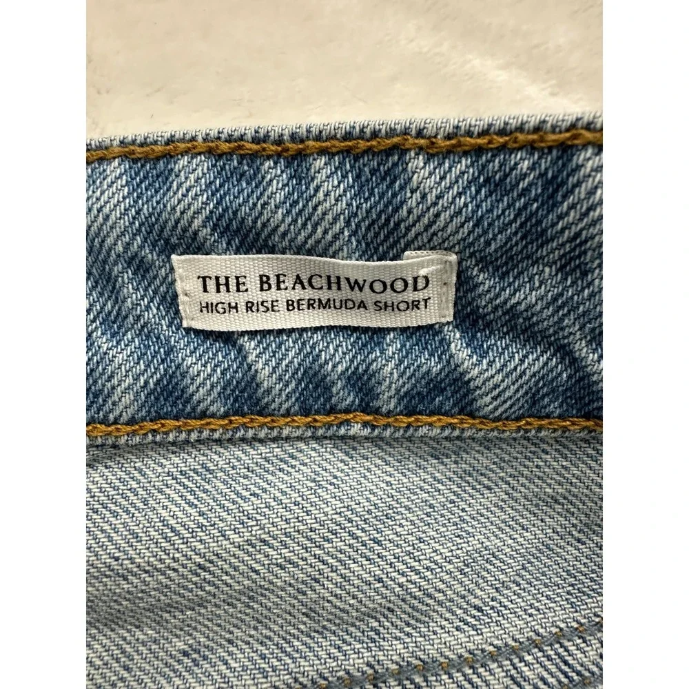 Rails The Beachwood Bermuda Shorts Women 31 Light Blue Distressed Denim